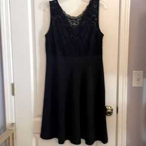 XL Black Lace Zip Up dress
